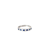 14k White Gold .50ct Round Diamond and Sapphire Wedding Ring